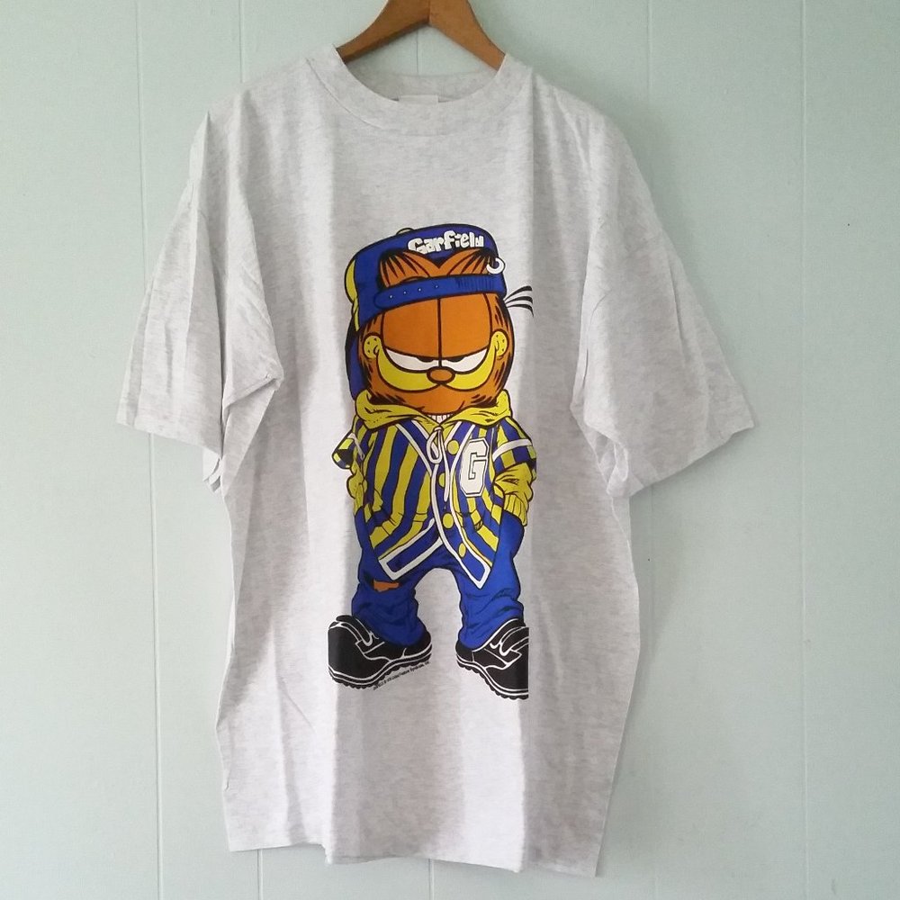 Vintage Garfield T-Shirt Tee Hiphop Rap 90s